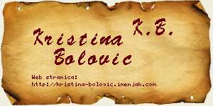 Kristina Bolović vizit kartica